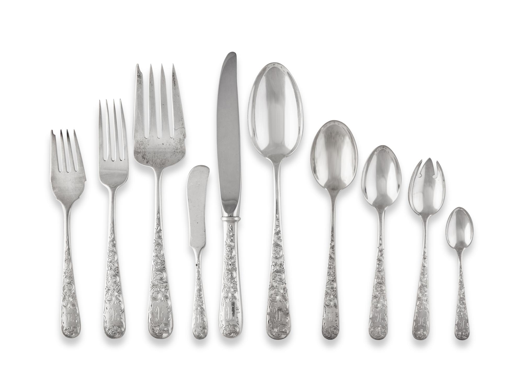 An American Silver Flatware Service