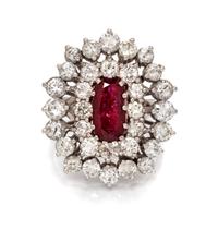 A Platinum, Ruby and Diamond Ring, 9.85 dwts.