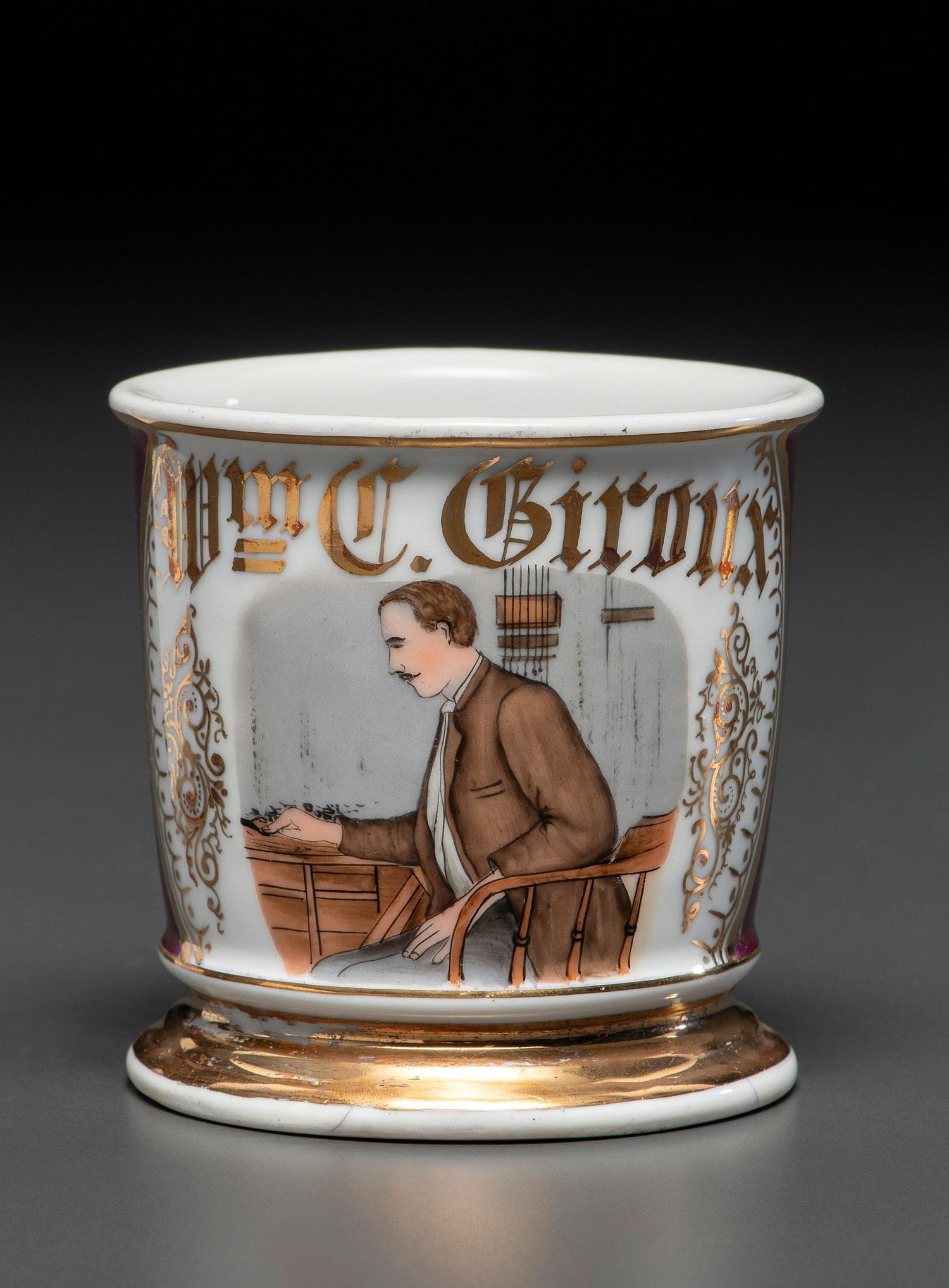 A Telegraph Operator's Porcelain Occupational Shaving Mug