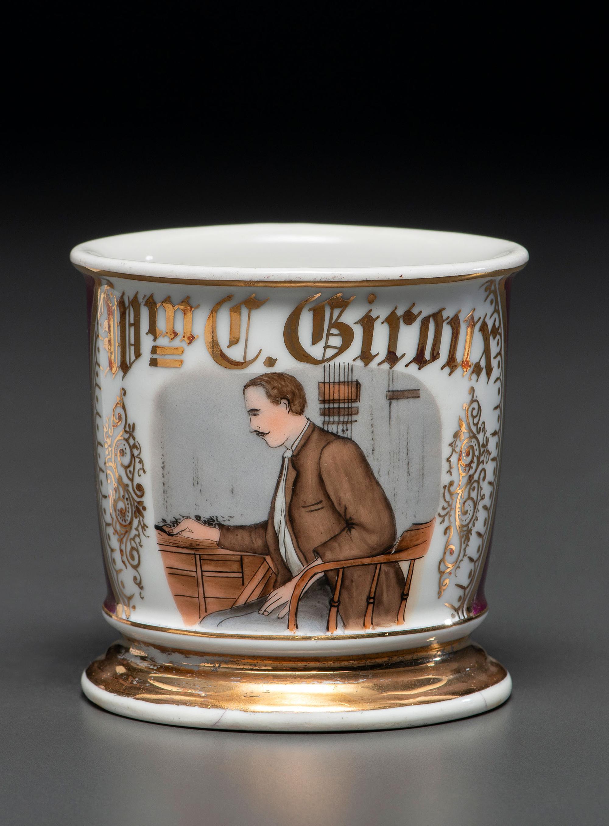 A Telegraph Operator's Porcelain Occupational Shaving Mug