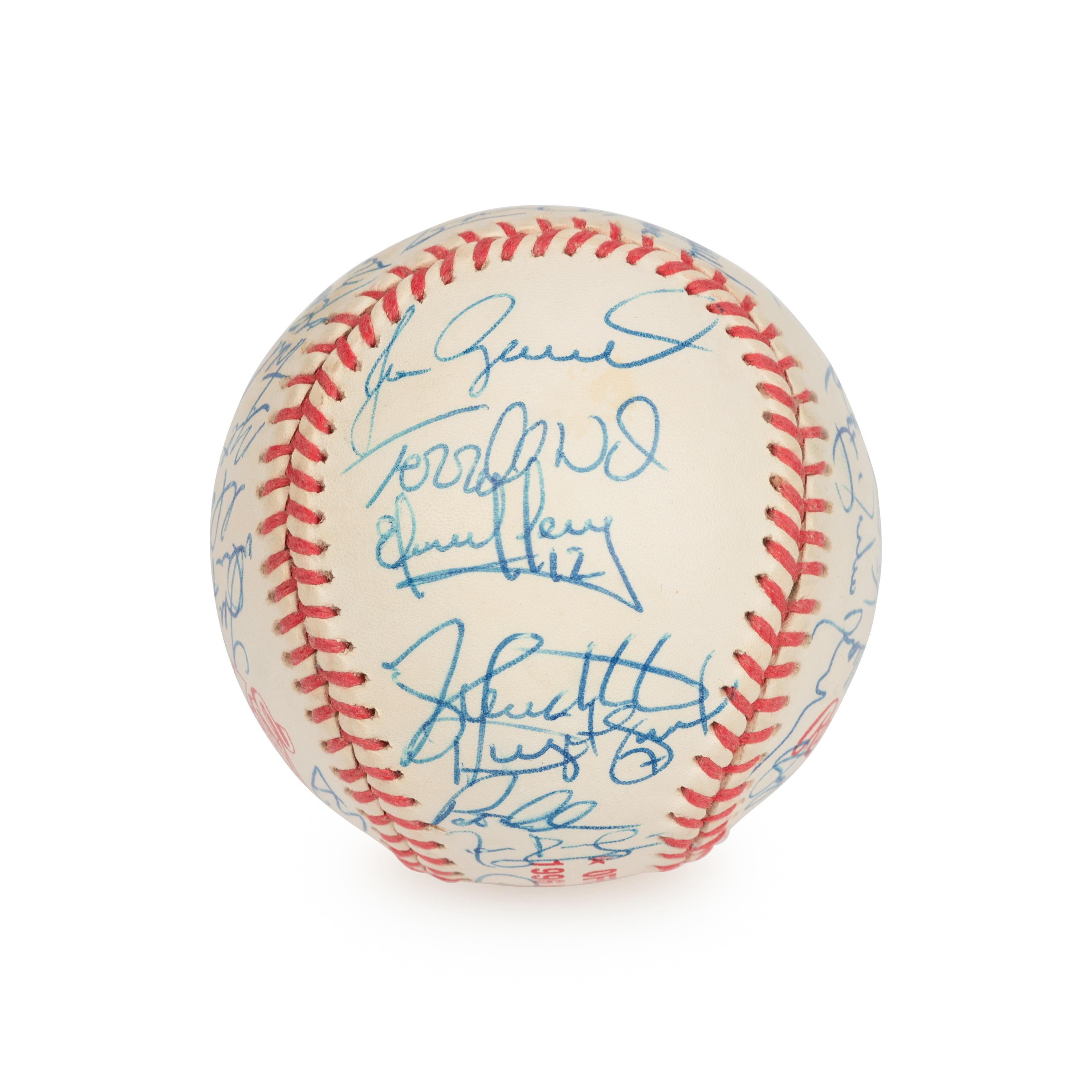 A 1995-96 Atlanta Braves Team Signed Autograph Baseball (Beckett Authentication Services)