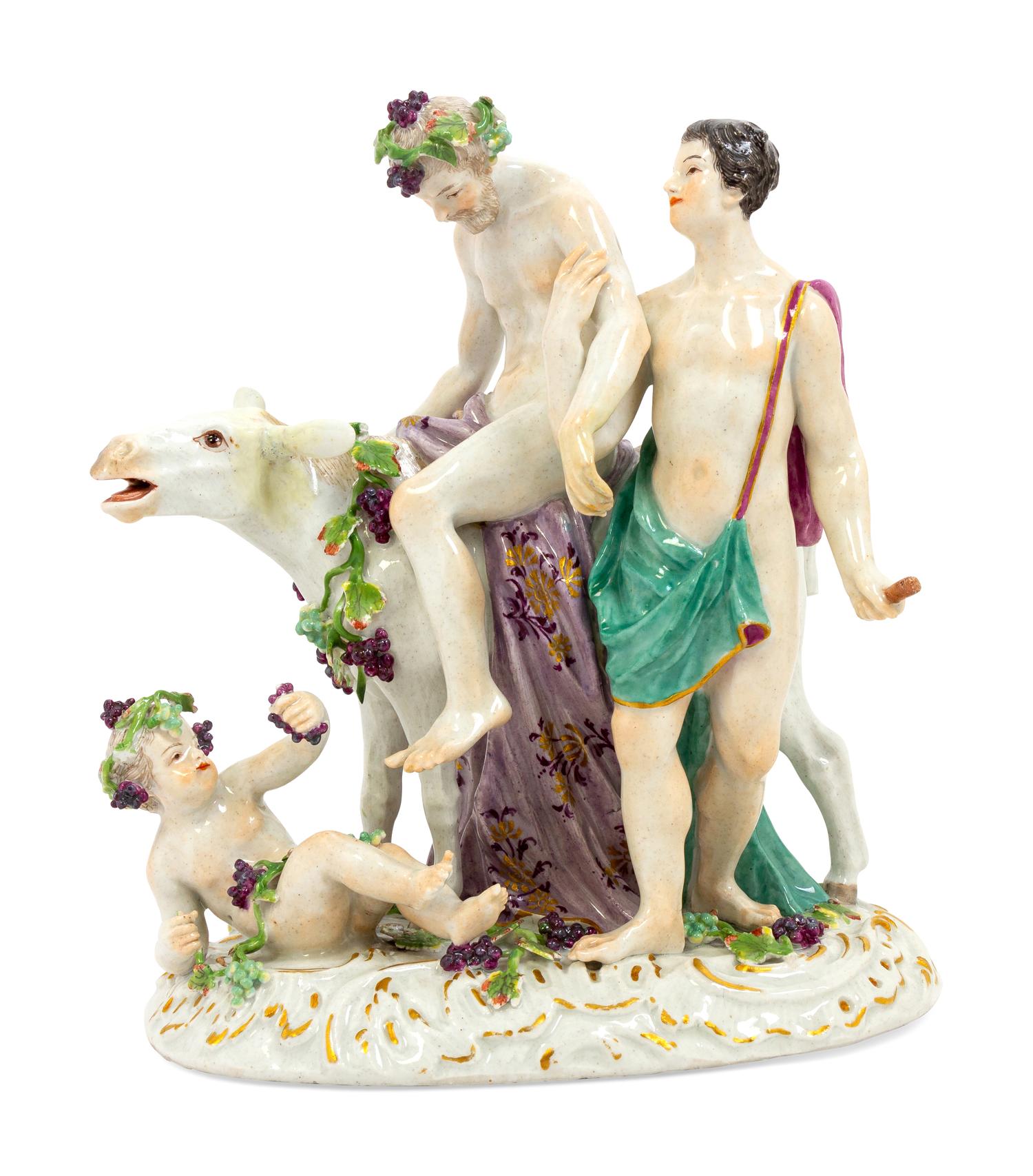 A Meissen Porcelain Bacchus Group