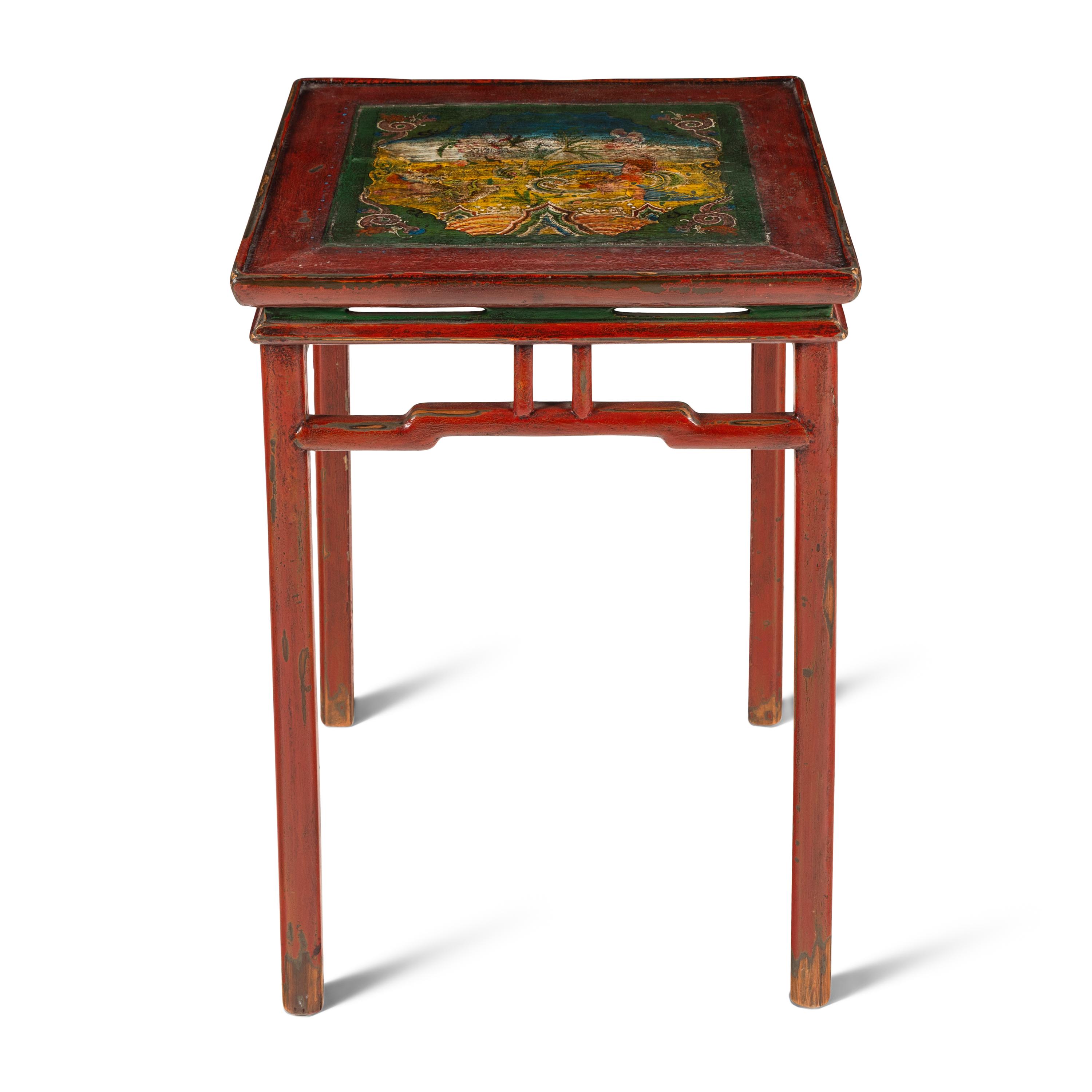 A Tibetan Polychrome Painted Table