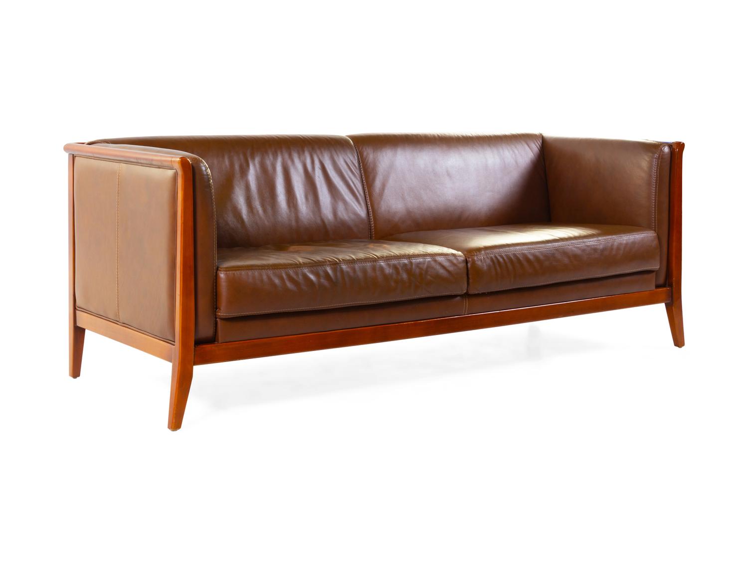 A Contemporary Leather Upholstered Sofa — MAURICE VILLENCY, SECOND HALF 20TH CENTURY