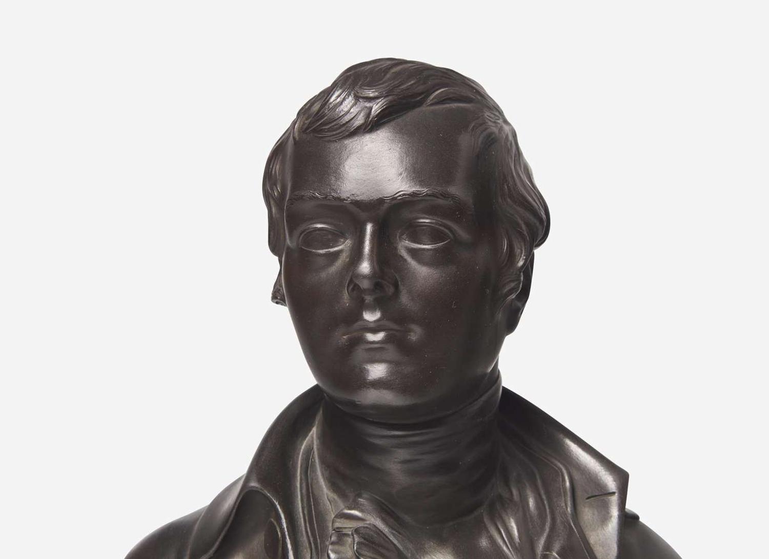 A Wedgwood Black Basalt Bust of Robert Burns, UK, early 19th century
