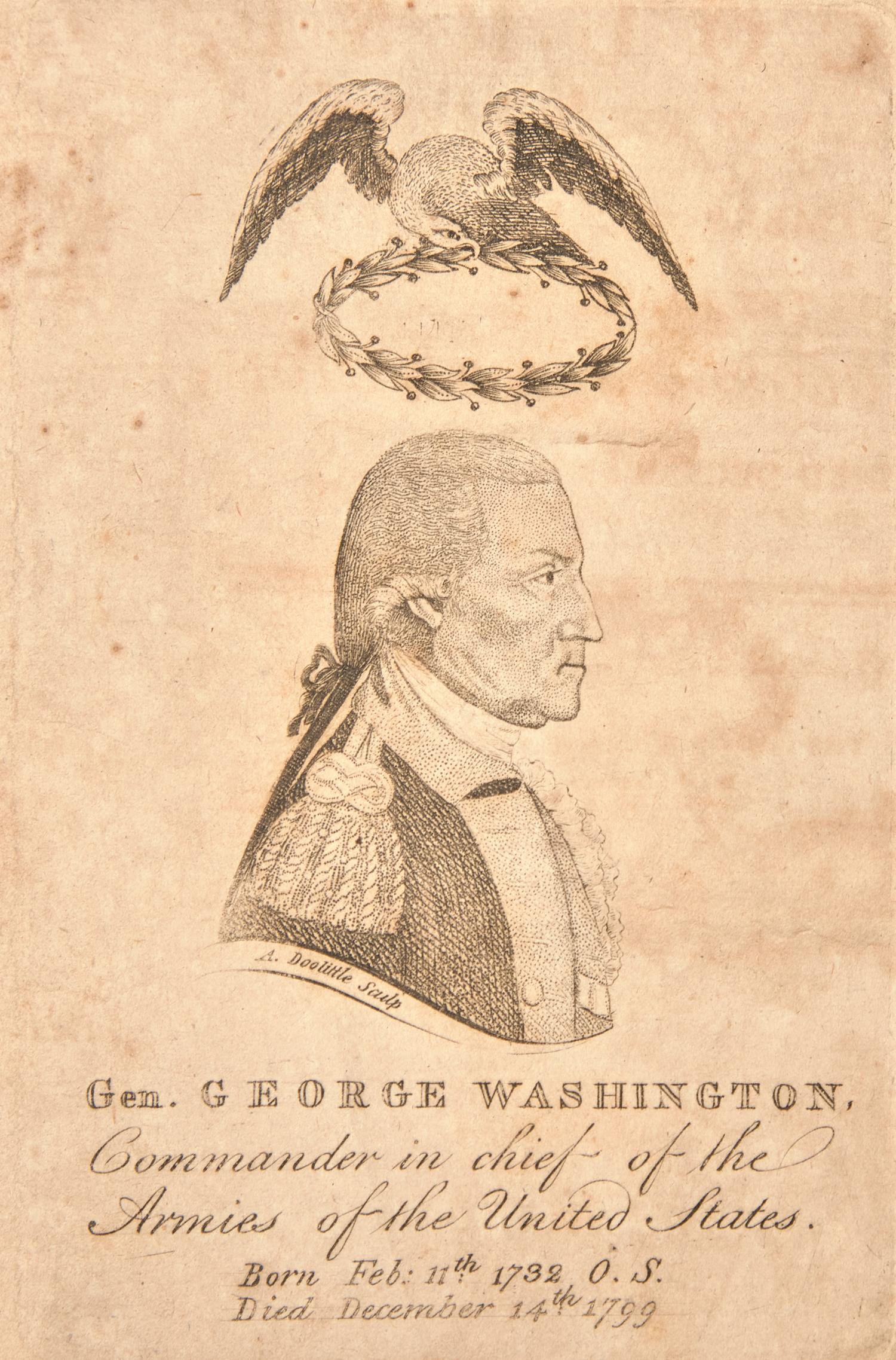 [Washington, George] Trumbull, Benjamin. The Majesty and Mortality of created Gods Illustrated and Improved. A Funeral Discourse, Delivered at North-Haven, December 29, 1799. On the Death of General George Washington; Who Died December 14, 1799