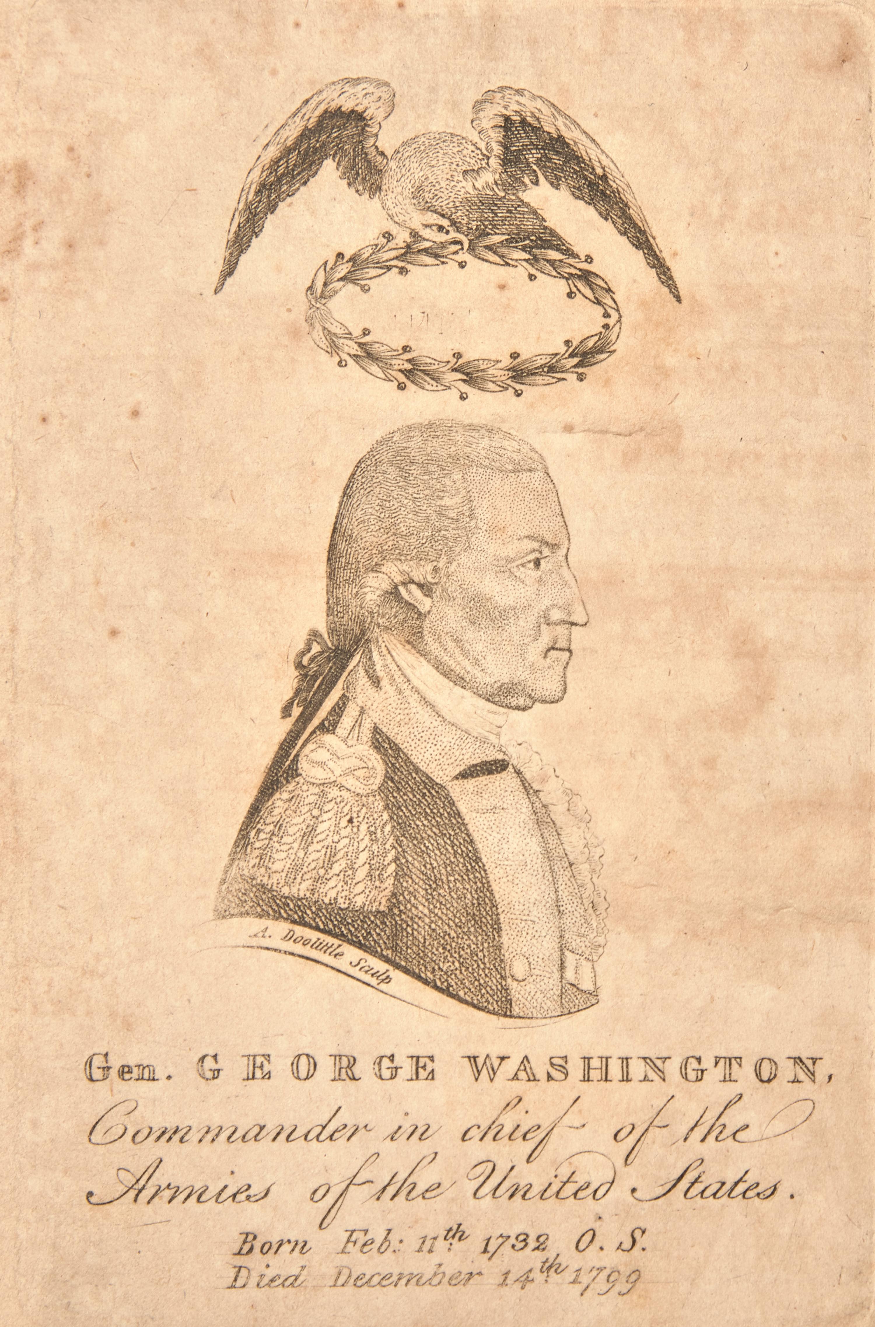 [Washington, George] Trumbull, Benjamin. The Majesty and Mortality of created Gods Illustrated and Improved. A Funeral Discourse, Delivered at North-Haven, December 29, 1799. On the Death of General George Washington; Who Died December 14, 1799