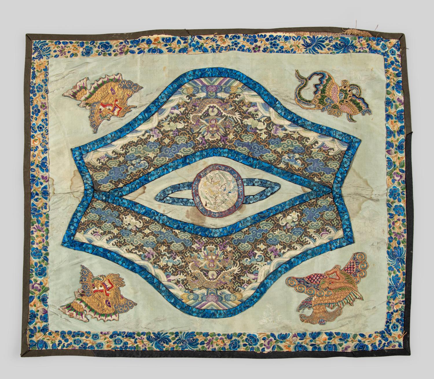 An Embroidered and Kesi Woven Silk Panel