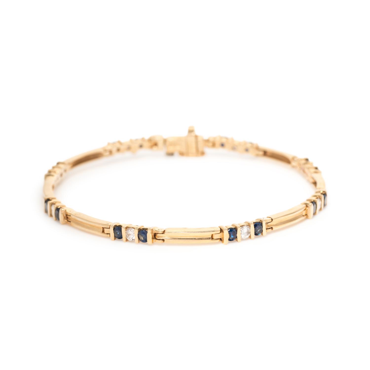 YELLOW GOLD, SAPPHIRE AND DIAMOND BRACELET