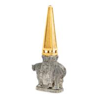 A Continental Gilt Bronze and Glazed Earthenware Elephant Obelisk