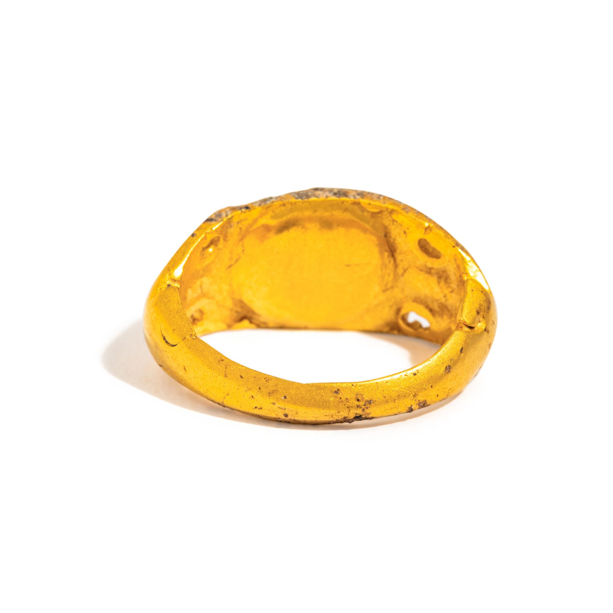 A Roman Gold and Nicolo Finger Ring