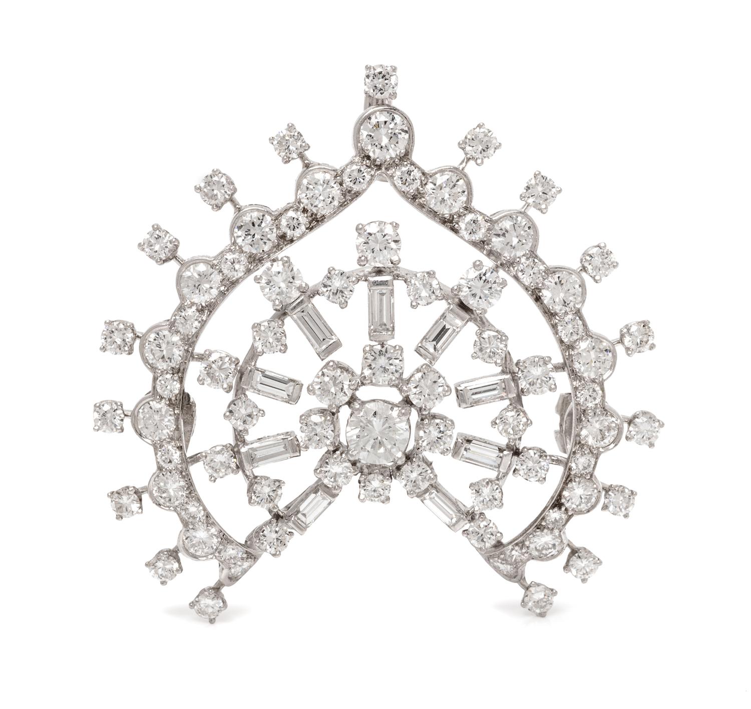 A Platinum and Diamond Pendant, 8.40 dwts.