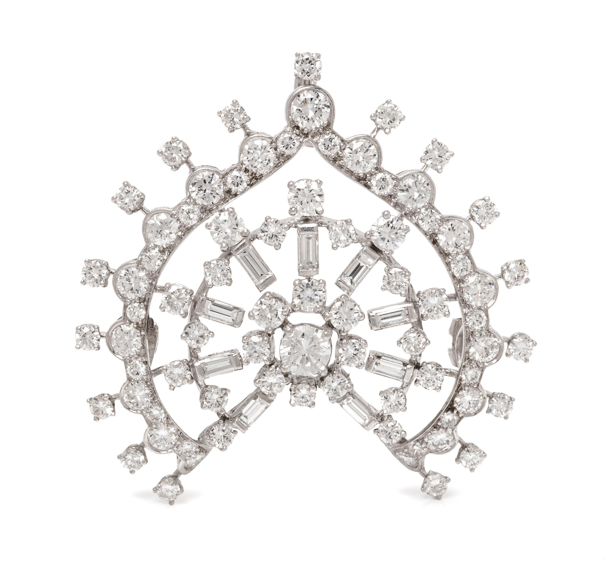 A Platinum and Diamond Pendant, 8.40 dwts.