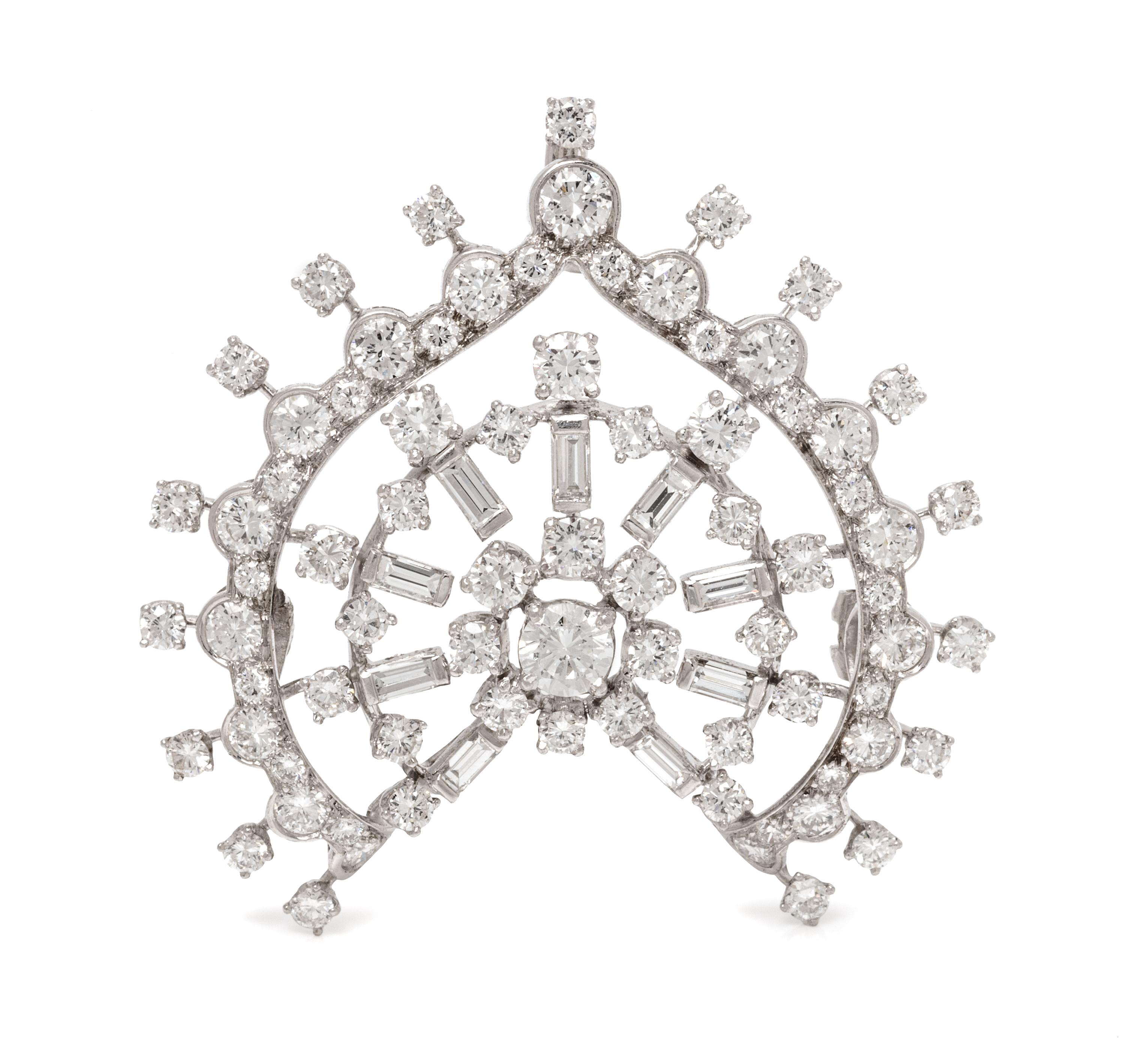 A Platinum and Diamond Pendant, 8.40 dwts.