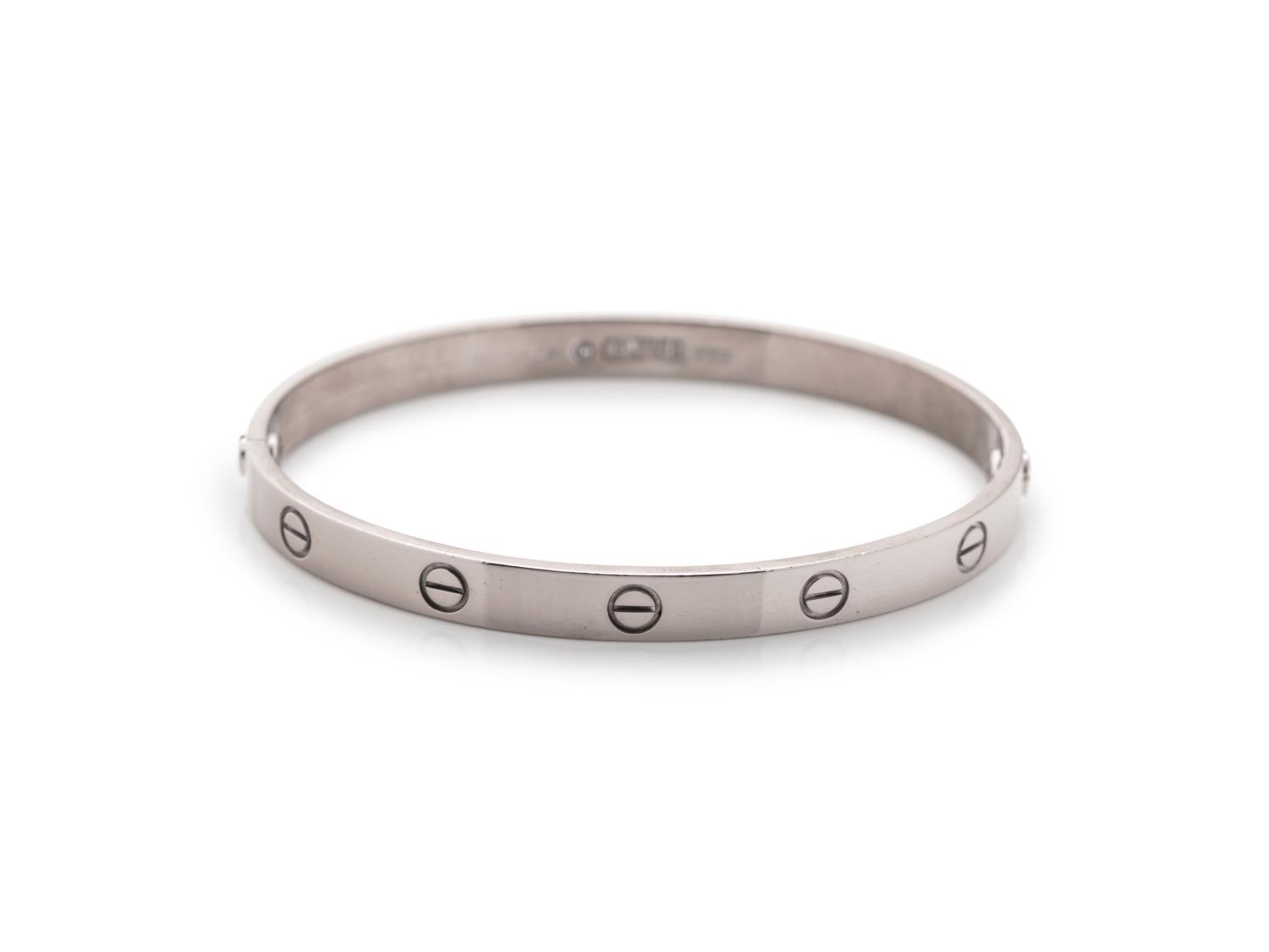 CARTIER, WHITE GOLD 'LOVE' BRACELET