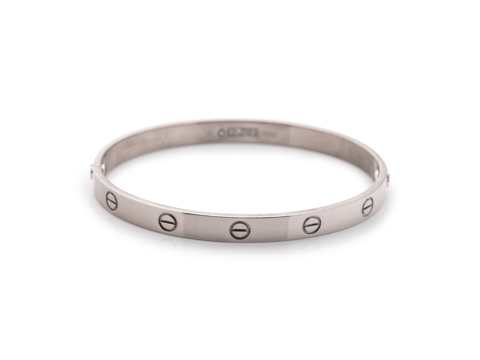 CARTIER, WHITE GOLD 'LOVE' BRACELET