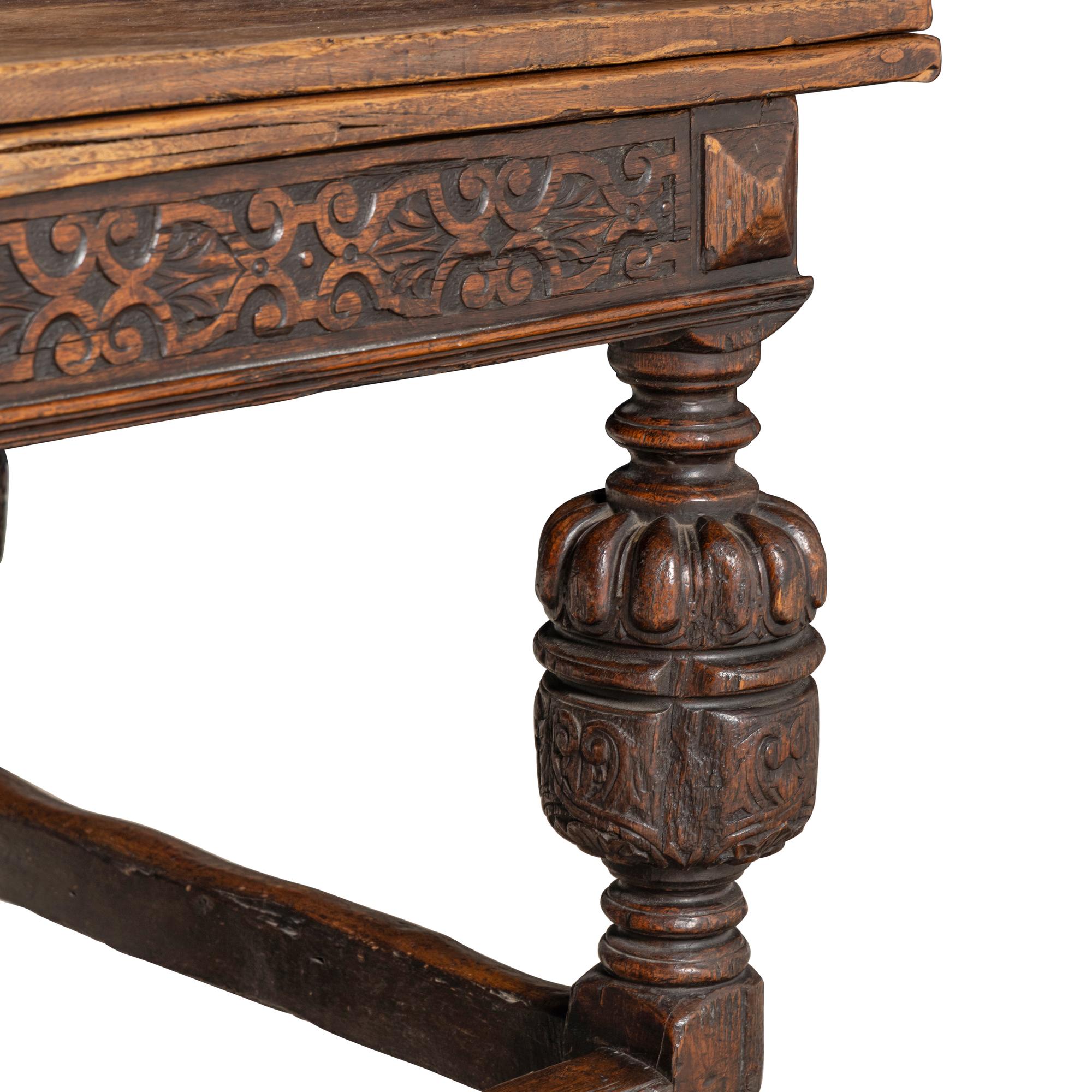 A Jacobean Carved Oak Refectory Table