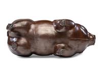A Glazed Sewer Tile Advertising Pig