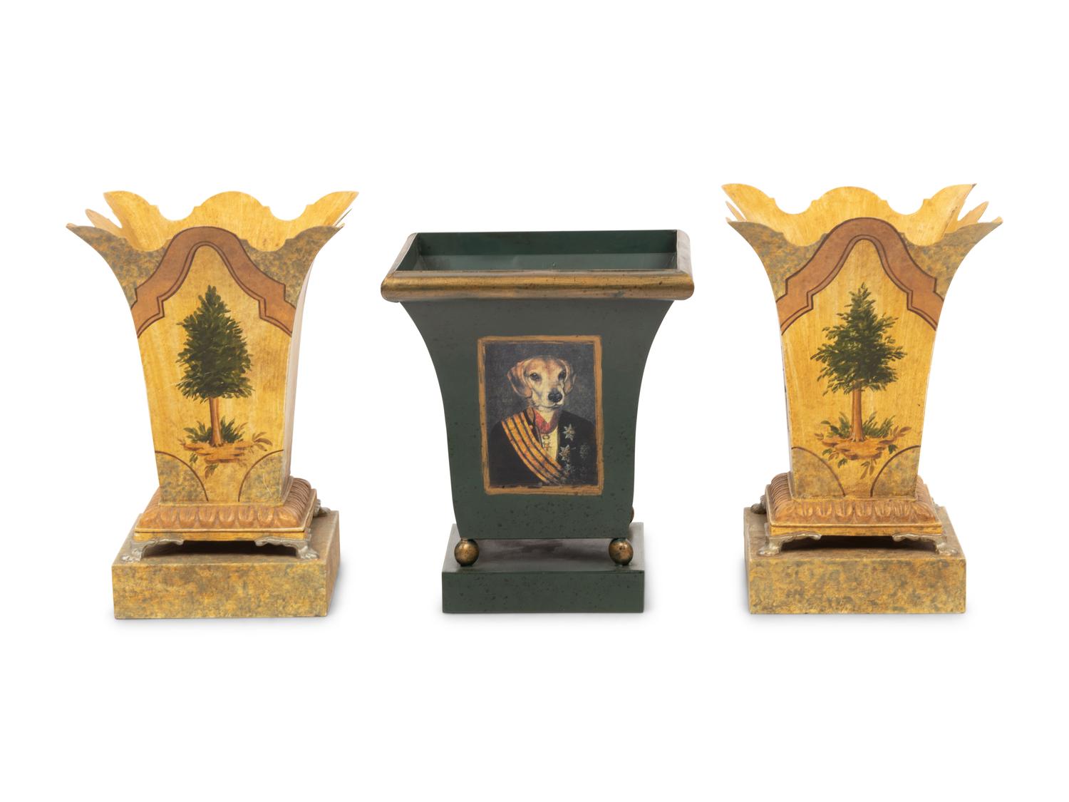 Three Tôle Jardinières