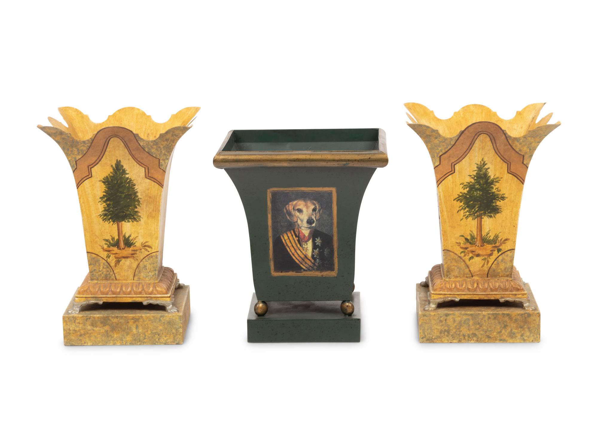 Three Tôle Jardinières