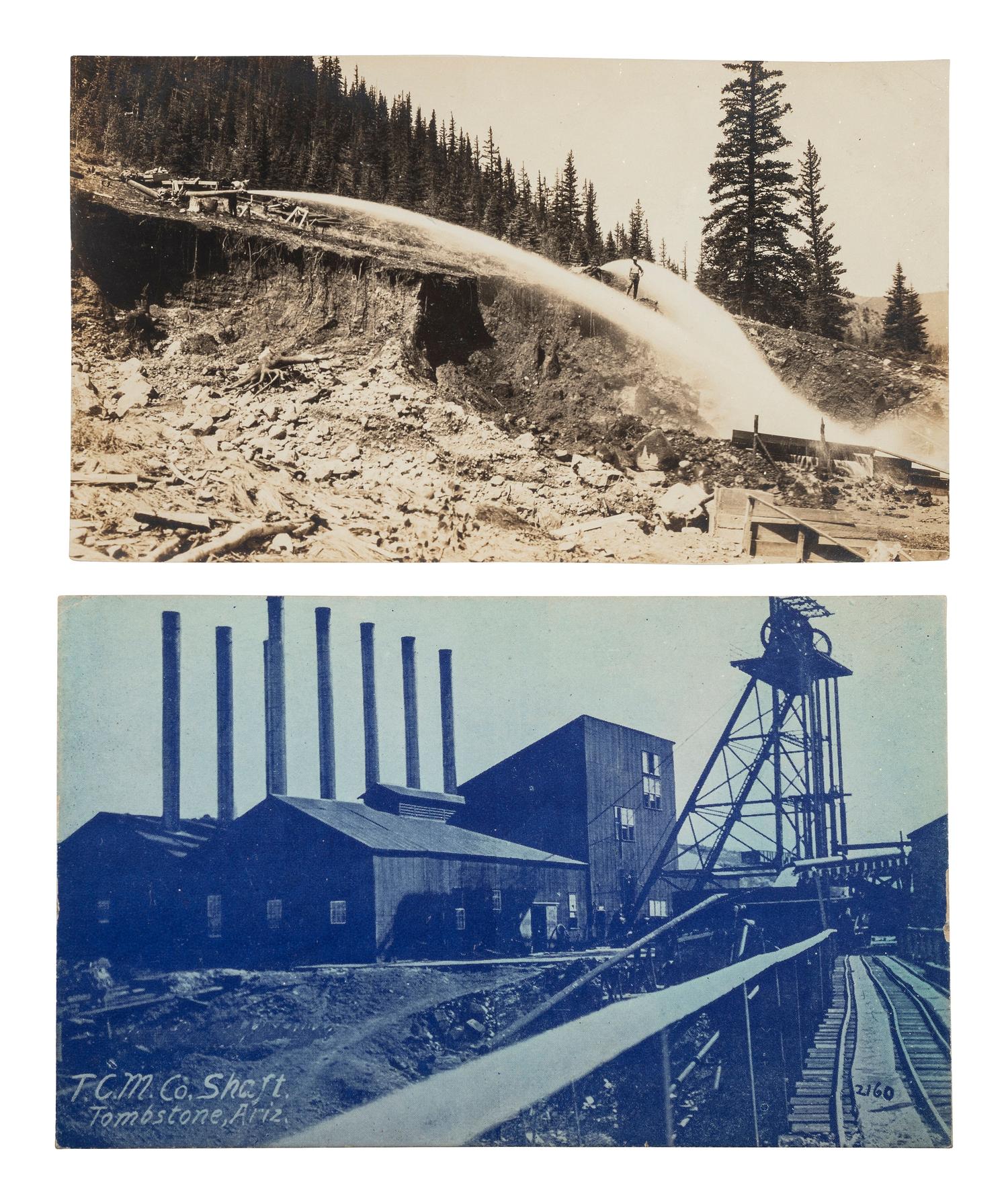 [MINING]. A group of approx. 80 RPPCs & photographs of mining and oil drilling.