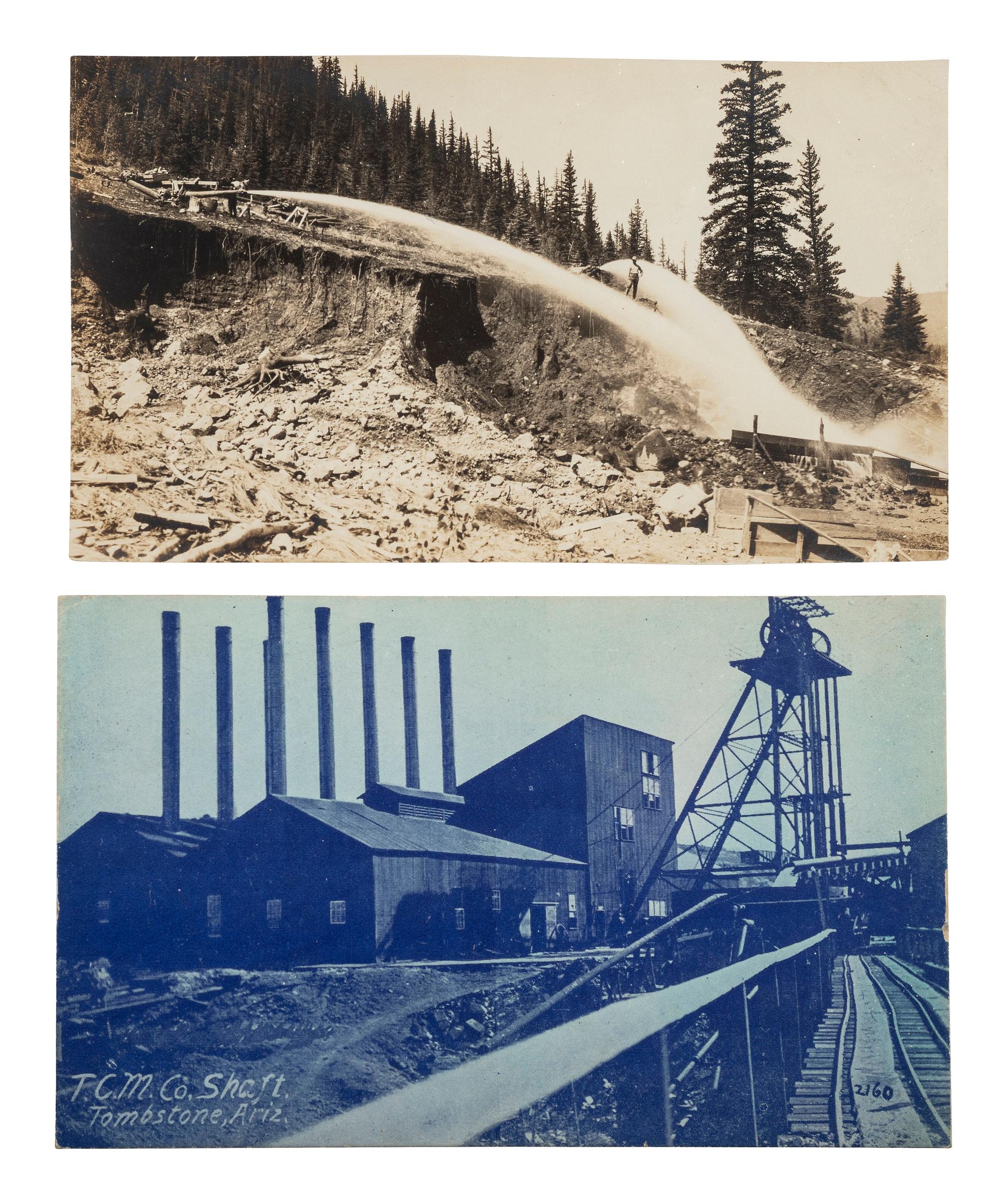 [MINING]. A group of approx. 80 RPPCs & photographs of mining and oil drilling.