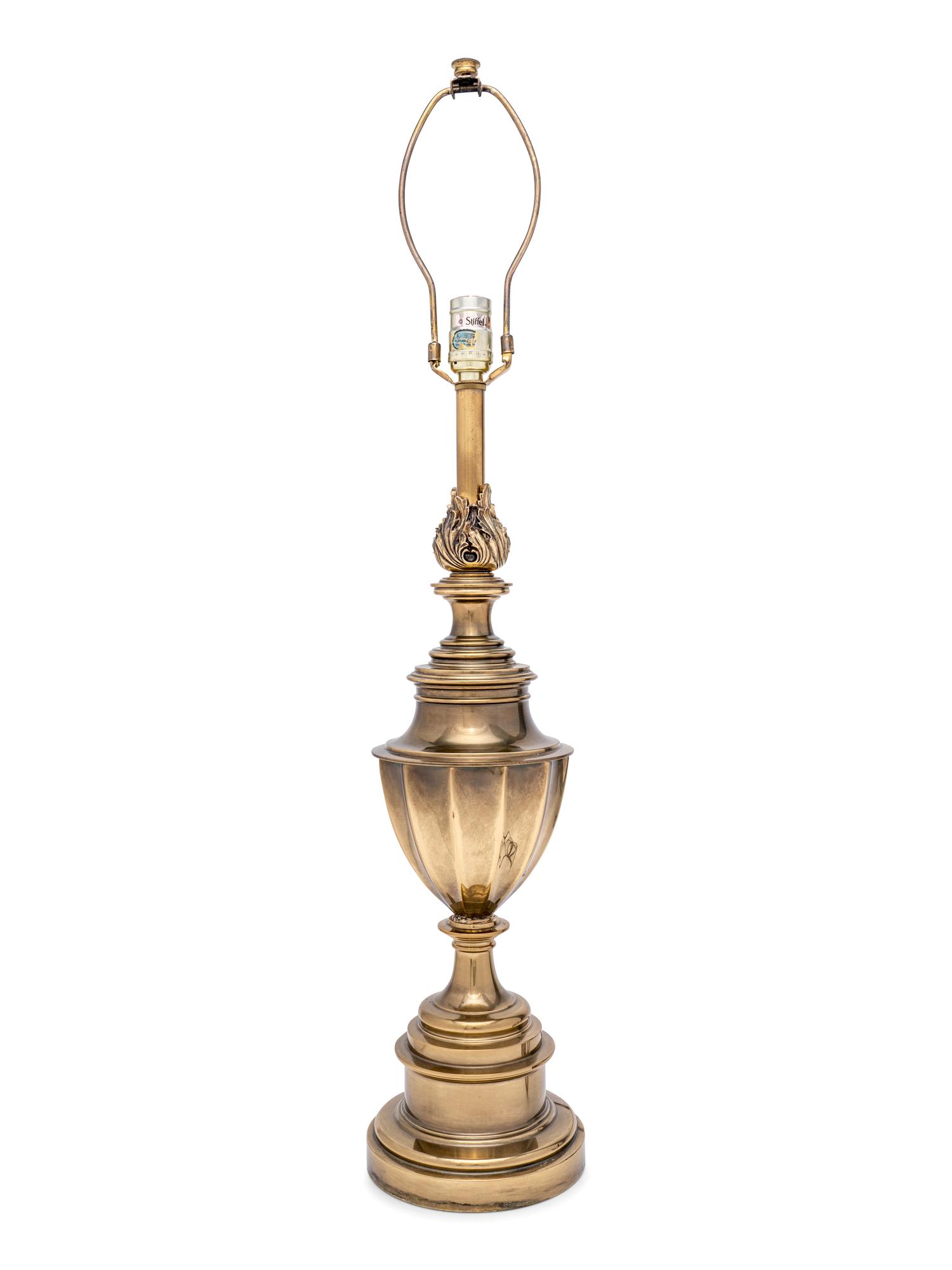 An English Brass Campagna-Form Table Lamp