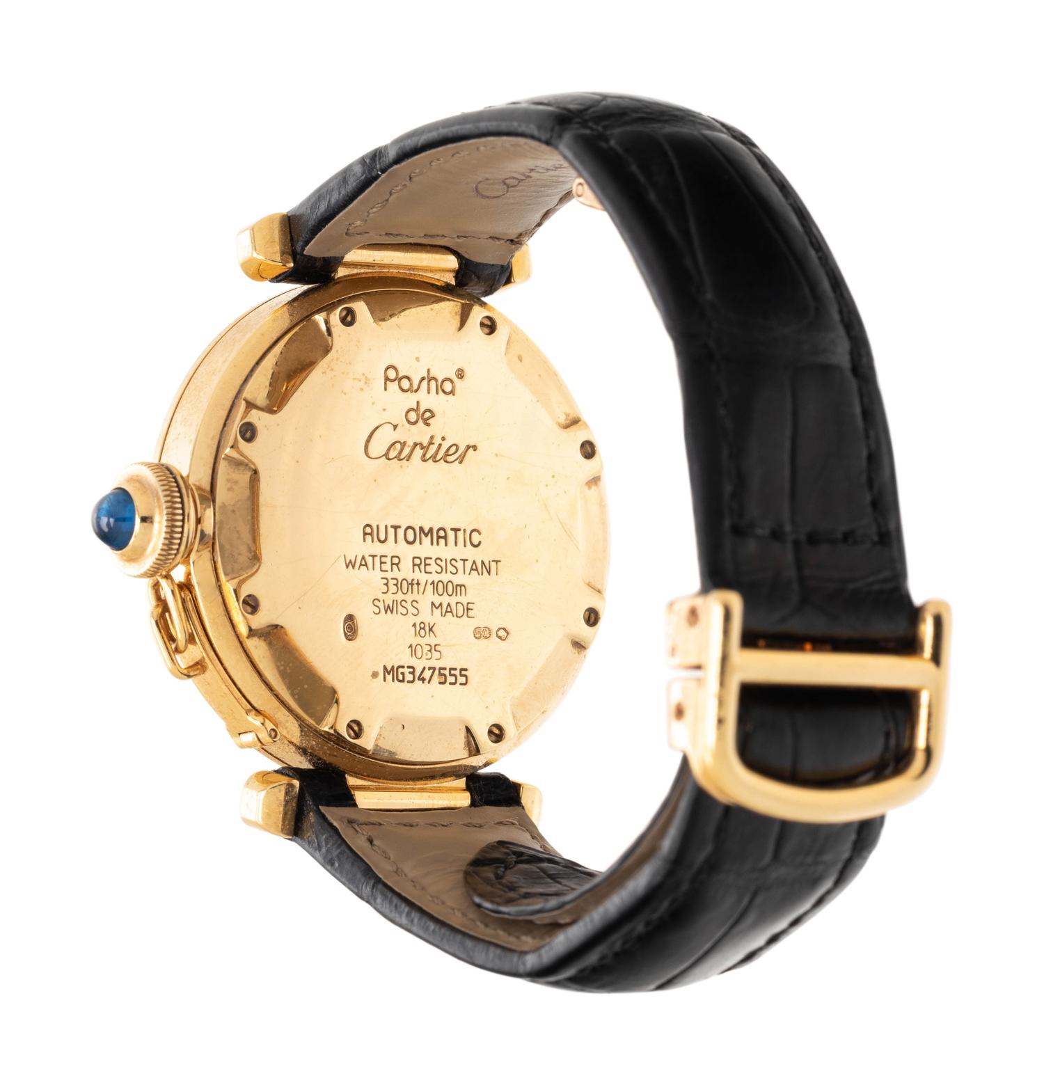 CARTIER, REF. 1035 18K YELLOW GOLD 'PASHA' WRISTWATCH