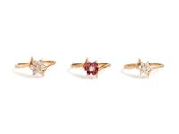 COLLECTION OF YELLOW GOLD, DIAMOND AND RUBY RINGS