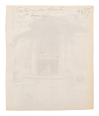 A pair of photographs depicting fountains ( Fontaine Minerve, Institut , 1899; Fontaine du Marché Saint-Honoré , 1903)