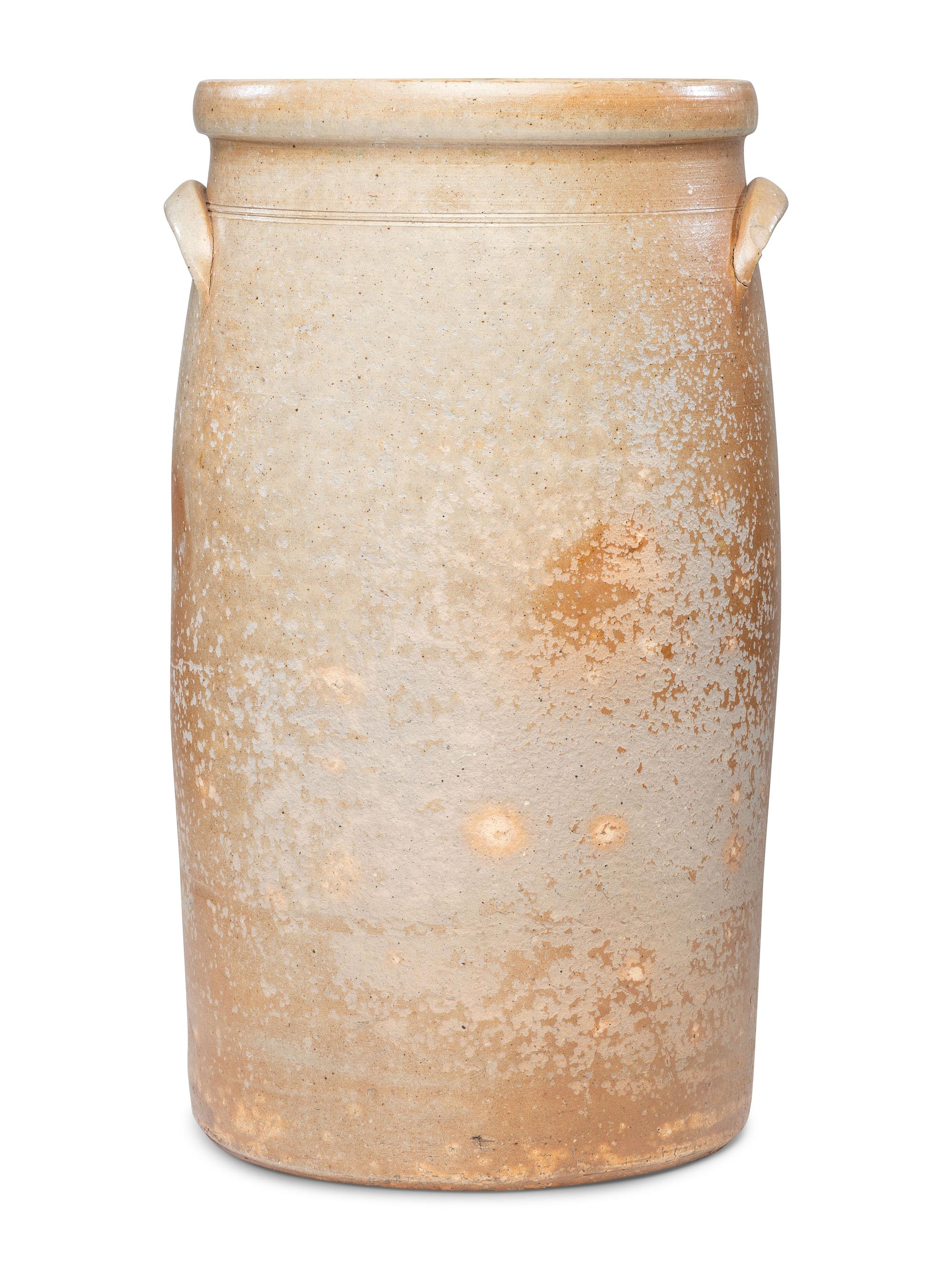 An Extremely Rare William McBurney Seven-Gallon Stoneware 'Bird' Churn