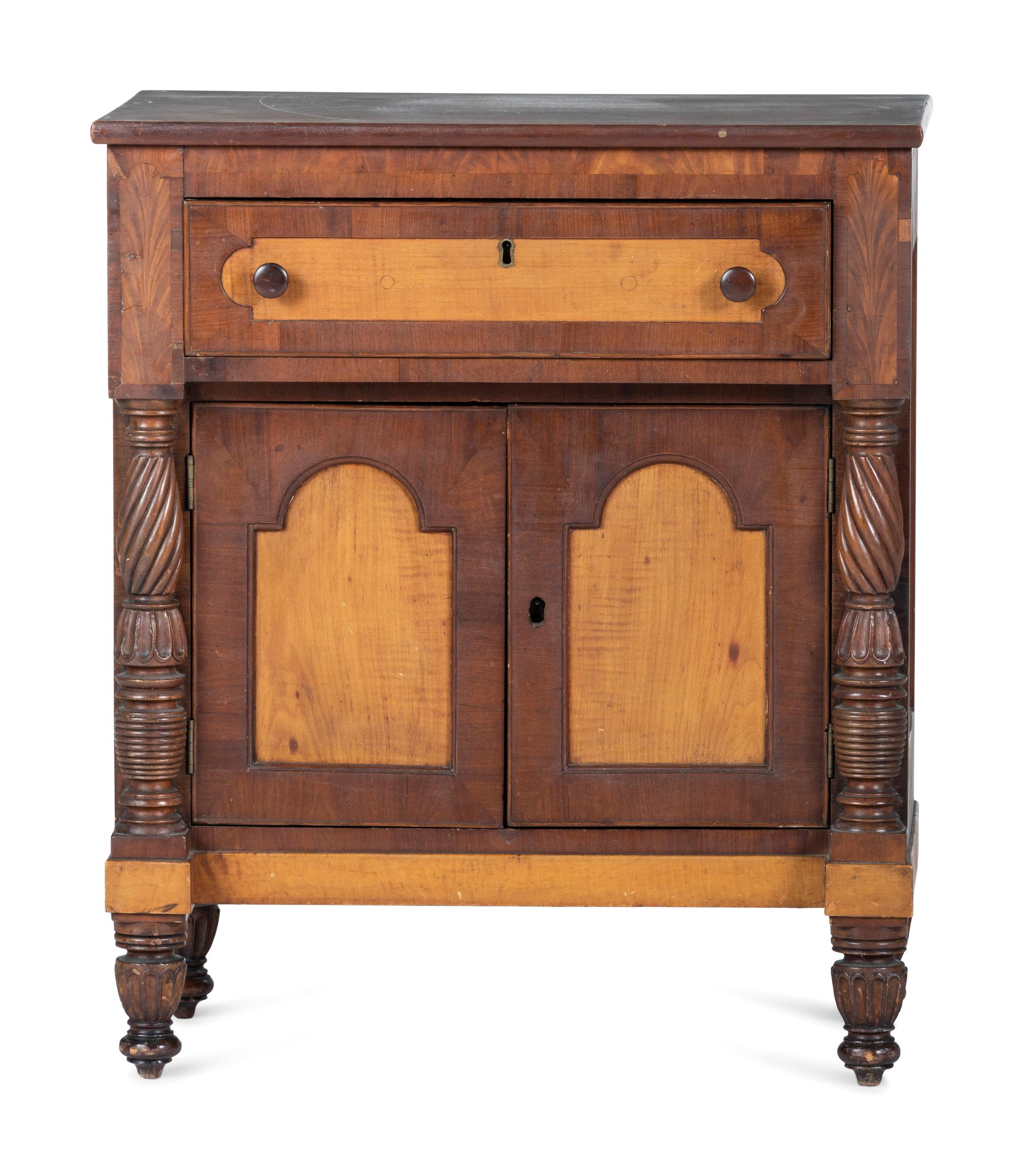 A Classical Maple and Cherrywood Diminutive Cabinet
