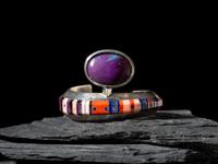Sterling Silver and Mosaic Inlay Cuff Bracelet