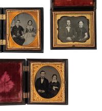 [EARLY PHOTOGRAPHY]. 5 Union cases containing images of couples.