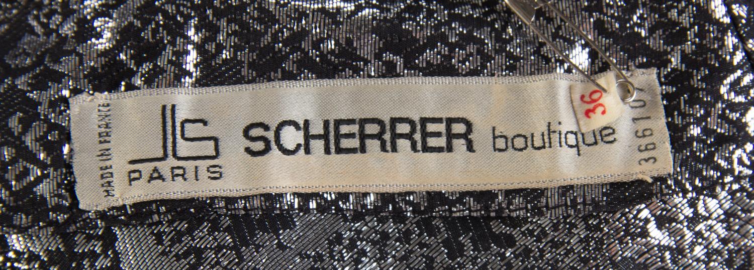 A Jean-Louis Scherrer Metallic Silk and Lurex Snakeskin Print Gown, Size 36.