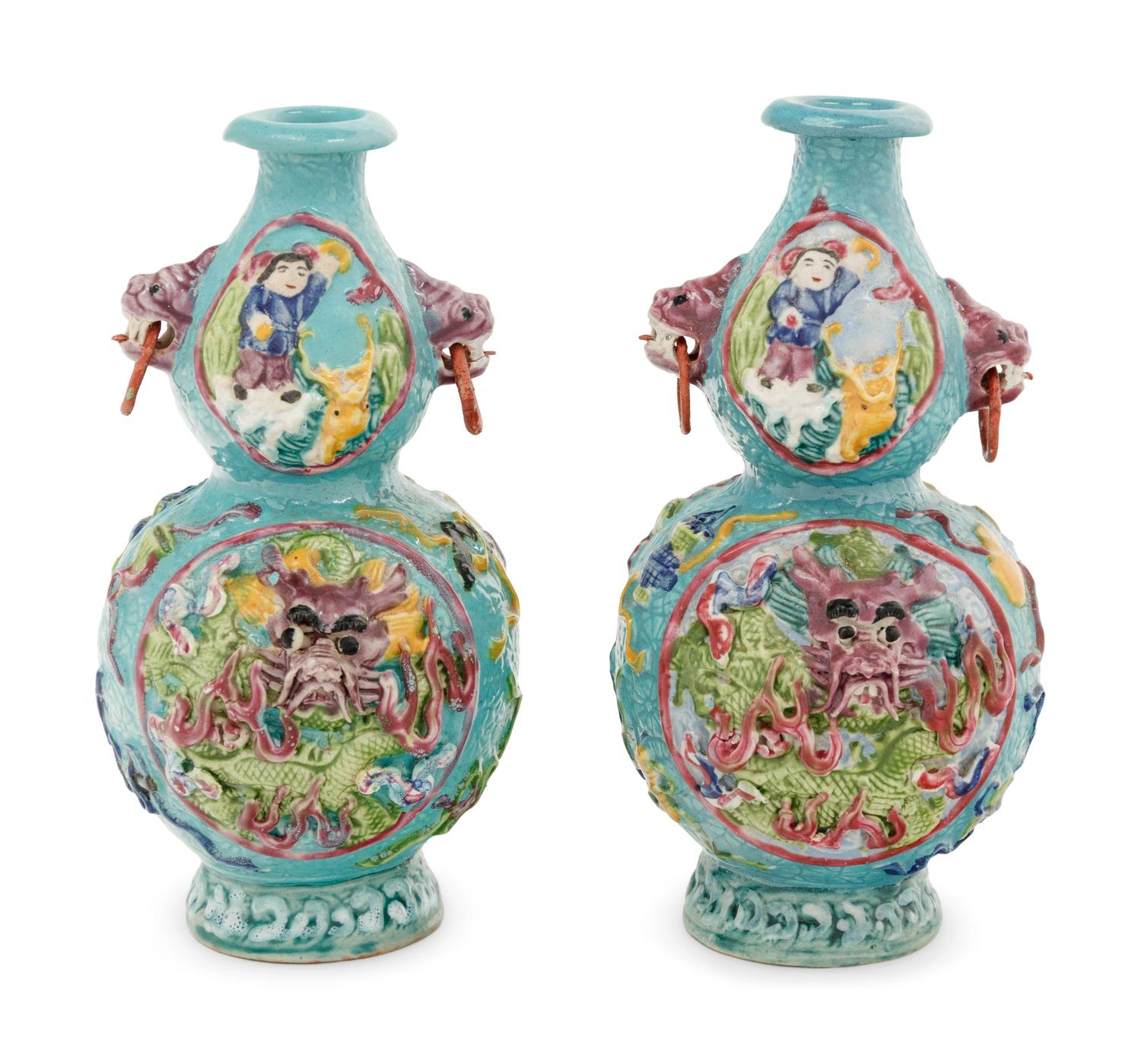 A Pair of Chinese Famille Rose Porcelain Vases
