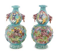 A Pair of Chinese Famille Rose Porcelain Vases