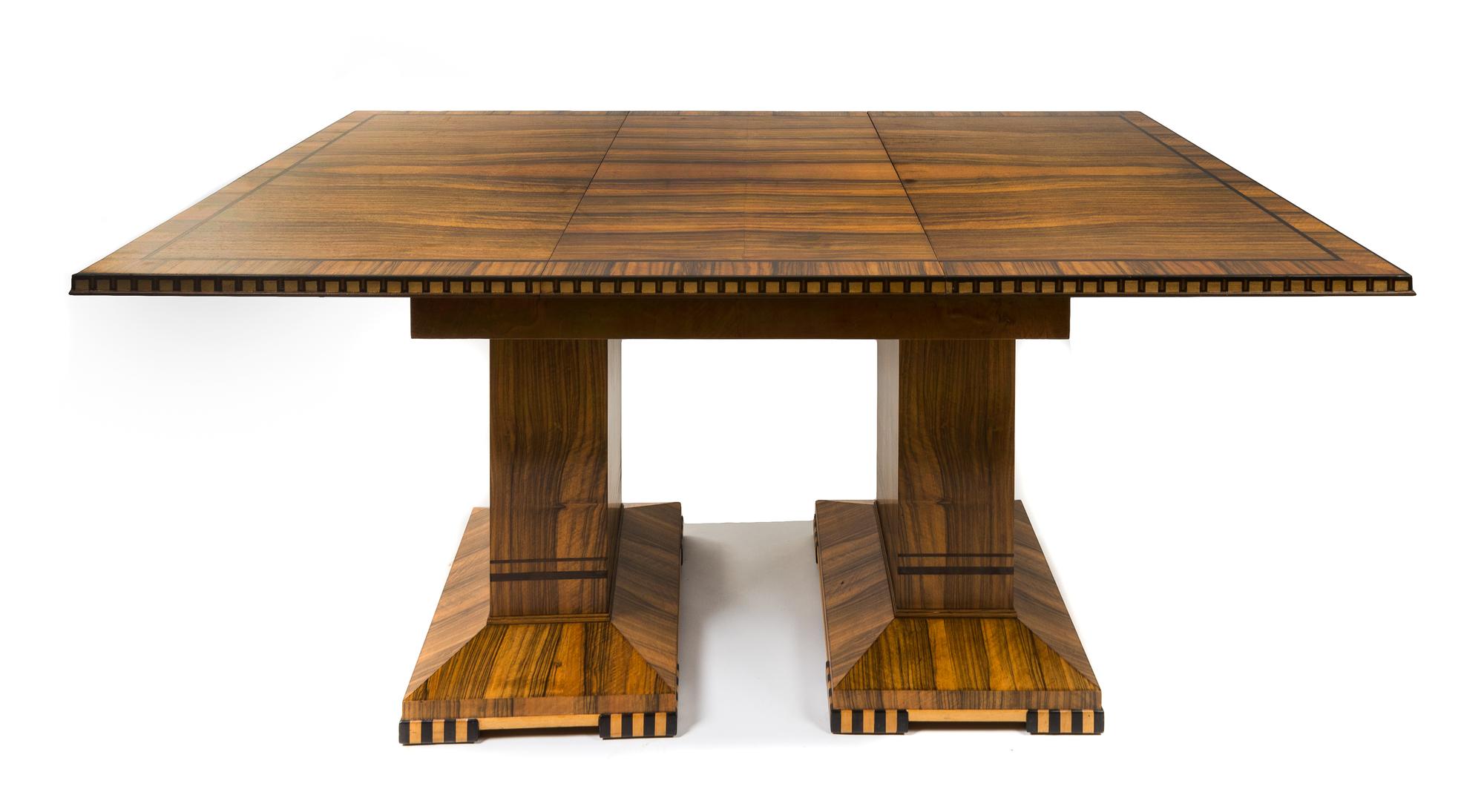 A Continental Art Deco Rosewood Dining Table Height 29 x width 61 inches — FIRST HALF 20TH CENTURY