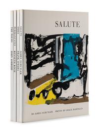 [TIBER PRESS - ABSTRACT EXPRESSIONISM]. ASHBERY, John. The Poems . Prints by Joan MITCHELL. -- KOCH, Kenneth. Permanently . Prints by Alfred LESLIE. [with:] O'HARA, Frank. Odes . Prints by Michael GOLDBERG. -- SCHUYLER, James. Salute . Prints by Grace HARTIGAN. New York: Tiber Press, [1960].
