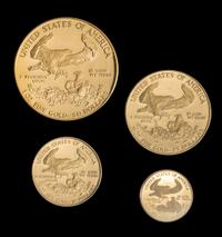 A United States 1989 Gold Eagle 4 Gold Coin Proof Set