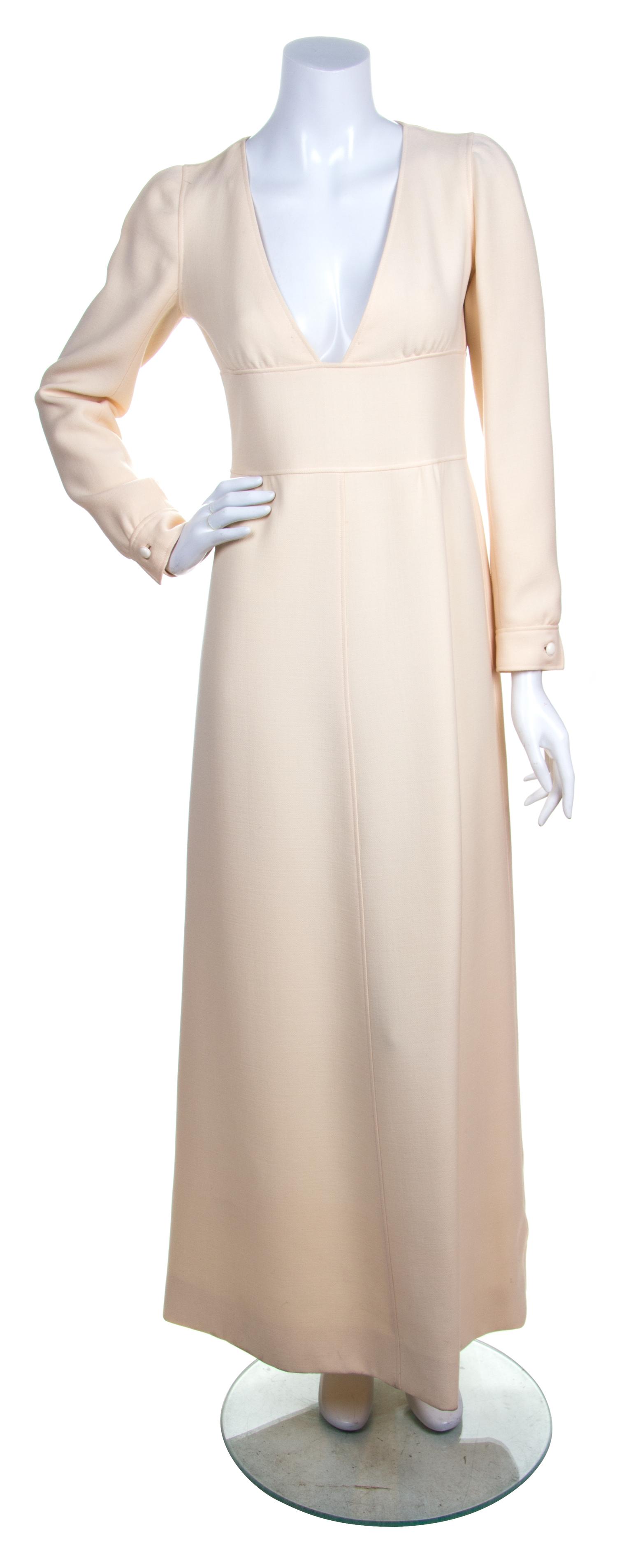 A Courreges Cream Wool Dress, Size A.