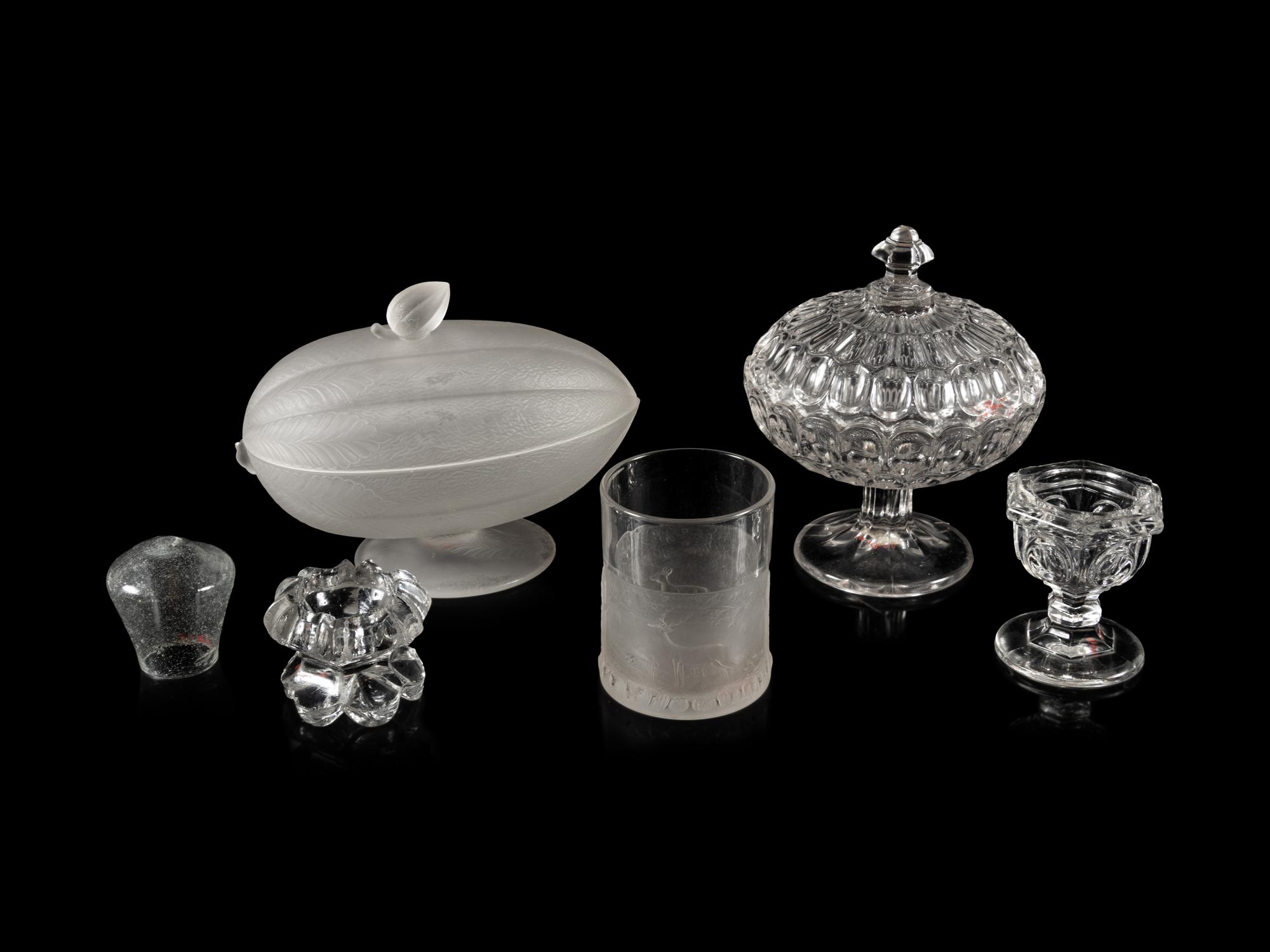 A Collection of Fourteen Cut and Molded Glass Table Articles