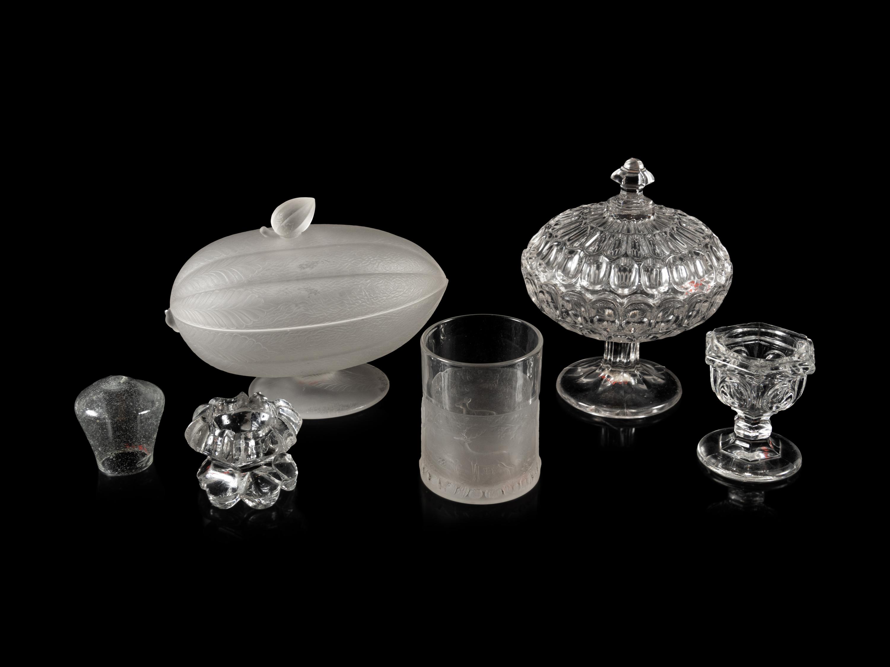 A Collection of Fourteen Cut and Molded Glass Table Articles