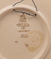 Five Mettlach Ceramic Plates