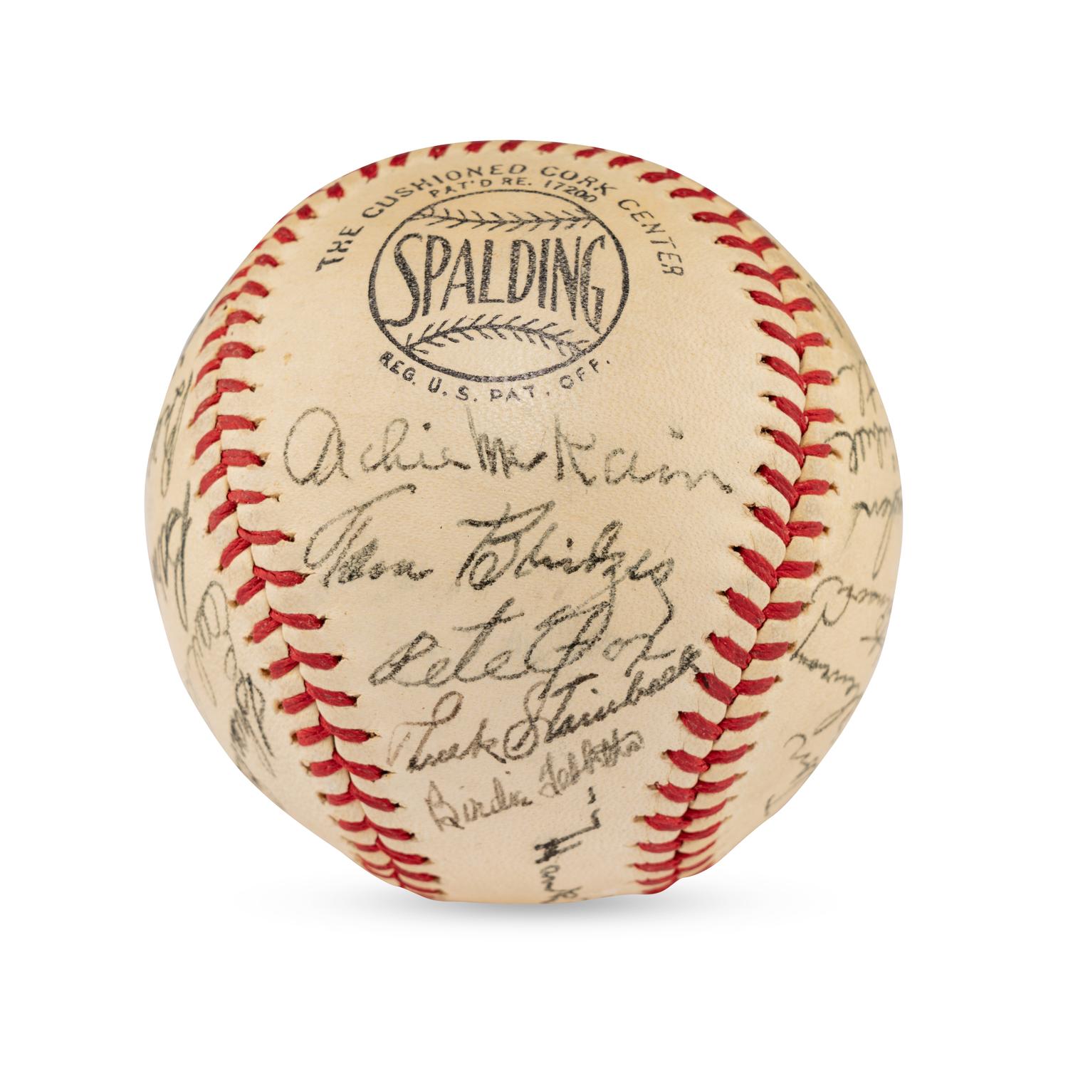 A 1940 Detroit Tigers Team Signed Autograph Baseball Featuring Hank Greenberg (JSA Letter of Authenticity),