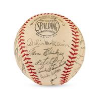 A 1940 Detroit Tigers Team Signed Autograph Baseball Featuring Hank Greenberg (JSA Letter of Authenticity),