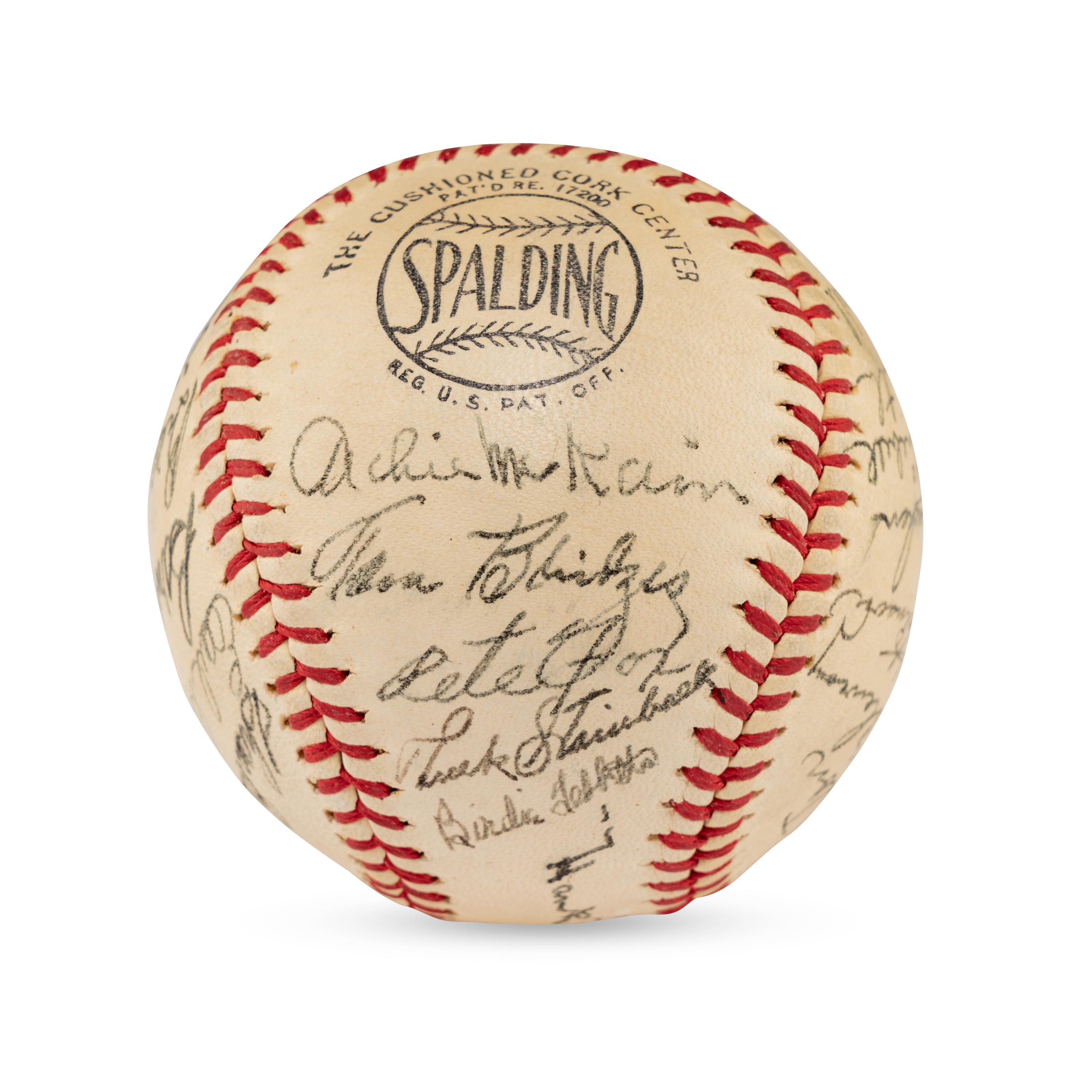 A 1940 Detroit Tigers Team Signed Autograph Baseball Featuring Hank Greenberg (JSA Letter of Authenticity),
