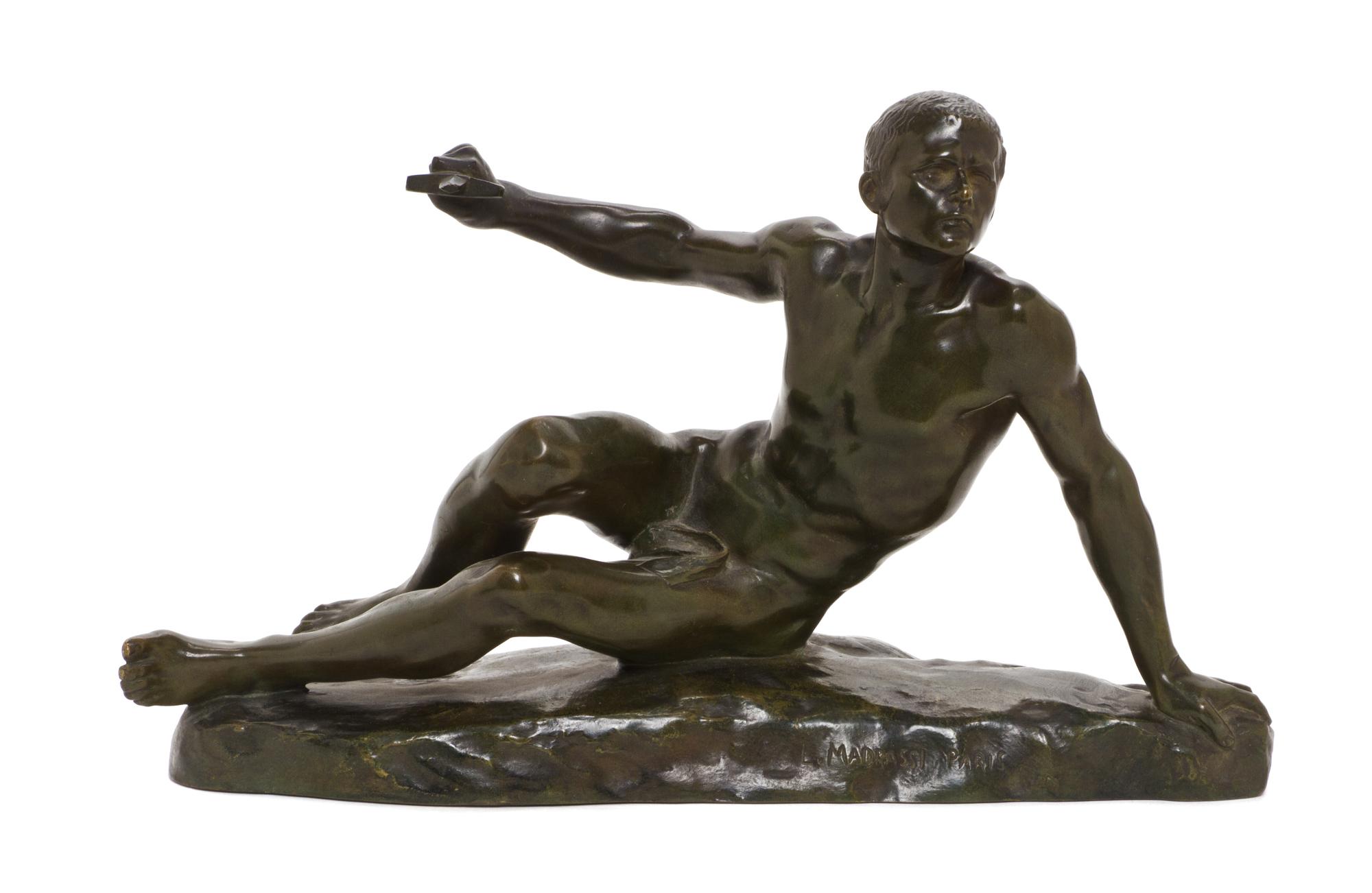 A French Bronze Figure, LUCA MADRASSI (1848-1919), Height 7 7/8 inches. — LUCA MADRASSI (1848-1919),