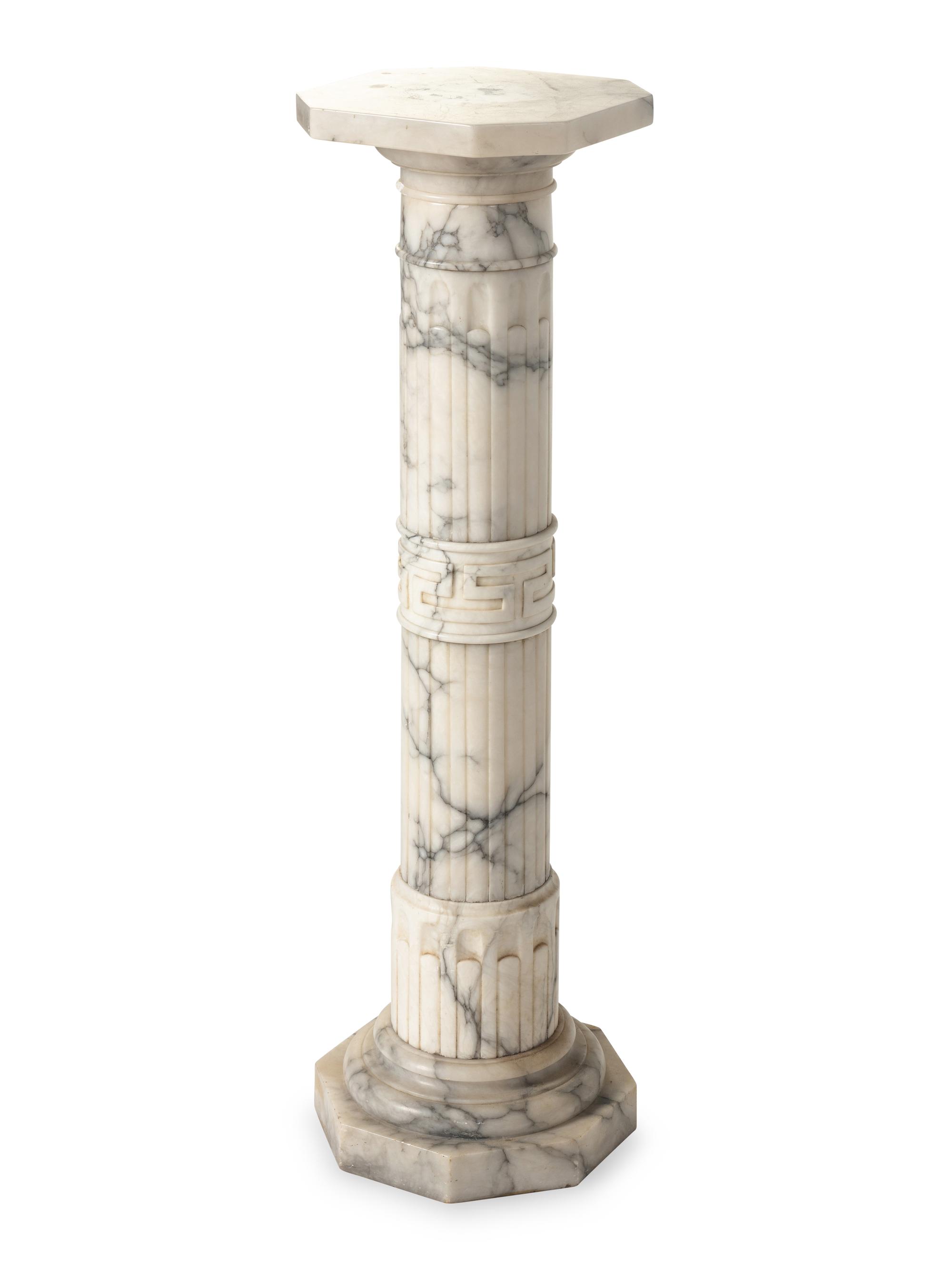 A Continental Carved Marble Pedestal