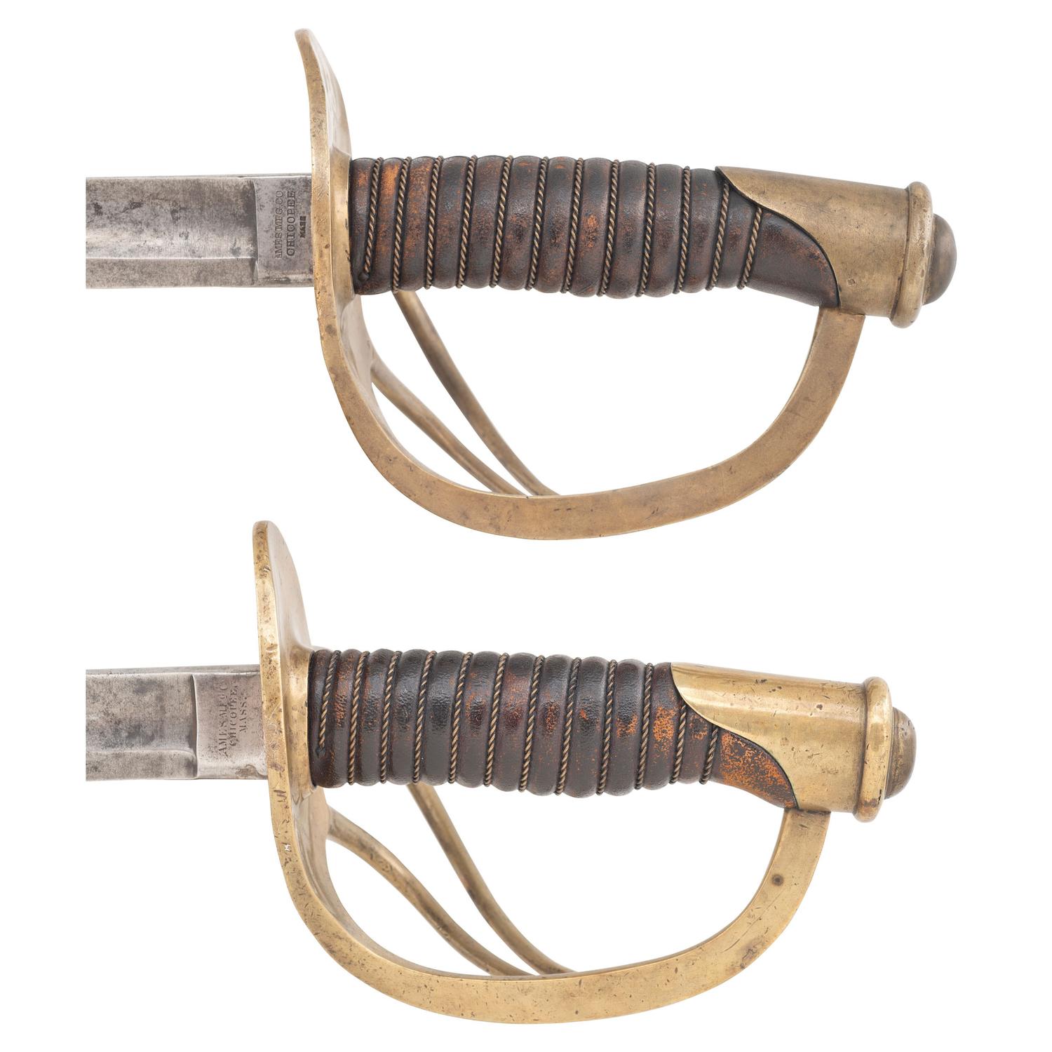 Two Pre-Civil War Production US Model 1860 Light Cavalry Sabers by Ames